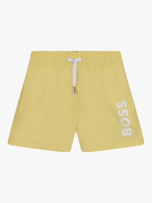 HUGO BOSS Пляжные шорты-бермуды с логотипом HUGO, желтые