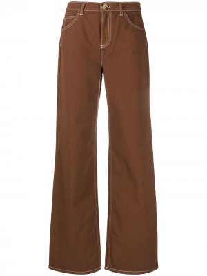LAutre Chose прямые брюки с контрастной строчкой L'Autre. Цвет: коричневый