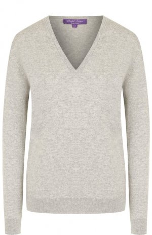 Кашемировый пуловер с V-образным вырезом Ralph Lauren. Цвет: серый