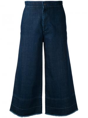 Укороченные широкие джинсы Co-Mun. Цвет: синий