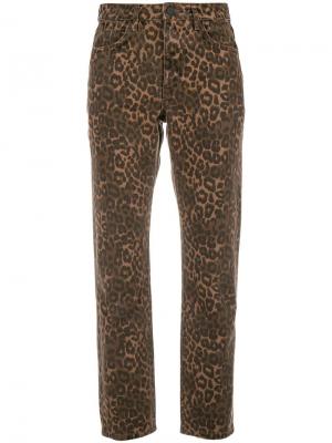 Укороченные джинсы с леопардовым принтом Alexander Wang. Цвет: коричневый