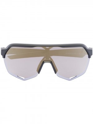 Солнцезащитные очки-маска S2 100% Eyewear. Цвет: черный