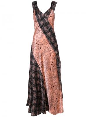 Асимметричное платье с контрастными панелями Dvf Diane Von Furstenberg. Цвет: розовый и фиолетовый