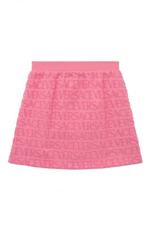 Хлопковая юбка Versace. Цвет: розовый