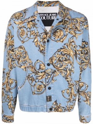 Куртка с принтом Baroque Versace Jeans Couture. Цвет: синий