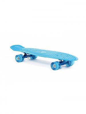 Скейт пластиковый 27X8 голубой Moove&Fun. Цвет: голубой