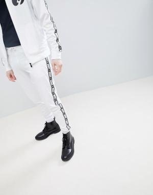 Белые спортивные штаны с контрастными полосками по бокам -Белый Money
