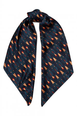Шелковый шарф с архивным принтом TEAM PUTIN. Цвет: multicolor