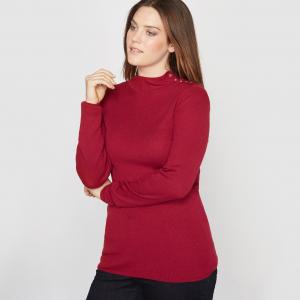 Пуловер в рубчик с воротником-стойкой CASTALUNA. Цвет: красный,черный,экрю