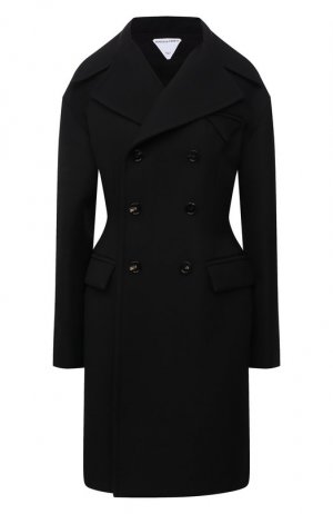 Двубортное пальто Bottega Veneta. Цвет: чёрный