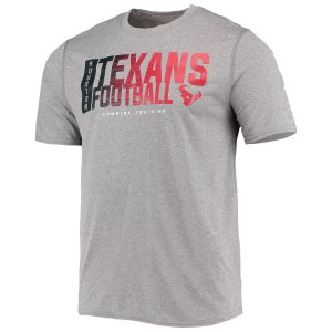 Мужская серая футболка Houston Texans с принтом «Аутентичная игра» New Era