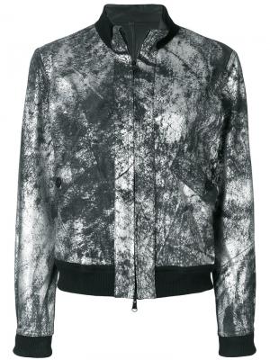 Куртка-бомбер металлик Giorgio Brato. Цвет: черный