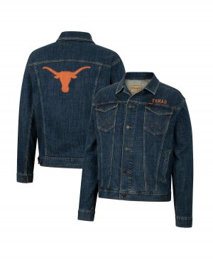 Мужская джинсовая куртка на пуговицах в стиле ретро x wrangler navy texas longhorns , синий Colosseum