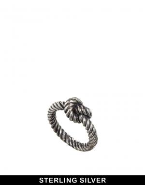 Серебряное кольцо с веревочном дизайном Fashionology. Цвет: серебряный