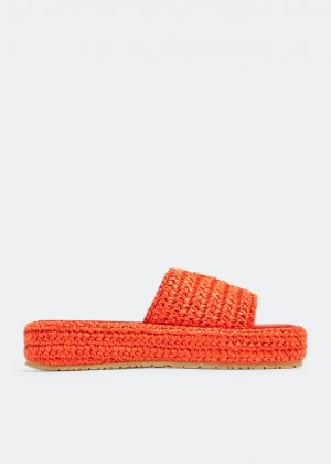 Шлепанцы Crochet Flatform, оранжевый Prada