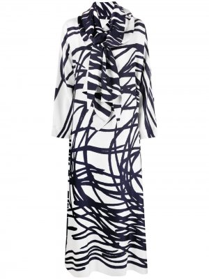 Длинное платье с абстрактным принтом Daniela Gregis. Цвет: синий