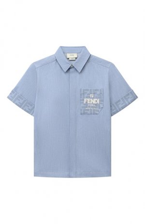 Хлопковая блузка Fendi. Цвет: голубой