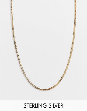 Позолоченное ожерелье-цепочка из стерлингового серебра -Золотой Astrid & Miyu