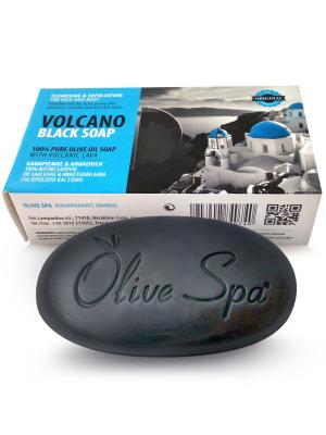 Оливковое мыло с вулканическим пеплом Olive Spa. Цвет: черный