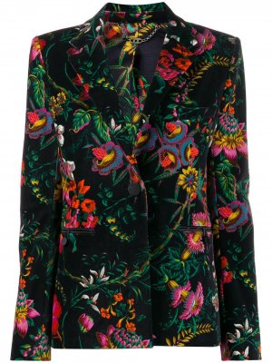 Пиджак с цветочным принтом Paco Rabanne. Цвет: черный
