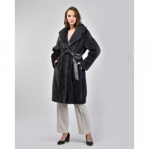 Пальто , норка, силуэт свободный, размер 40, серый Manakas Frankfurt. Цвет: серый