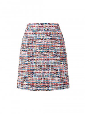 Твидовая мини-юбка А-силуэта Akris punto, разноцветный Punto