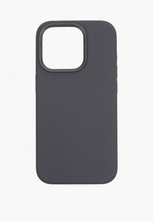 Чехол для iPhone Uniq 15 Pro, Lino с MagSafe, силиконовый soft-touch, со сменной рамкой камеры. Цвет: серый