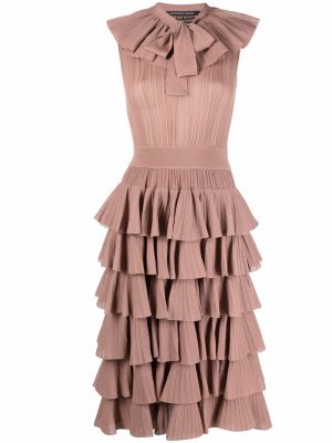 Платье миди с ярусными оборками Antonino Valenti. Цвет: розовый
