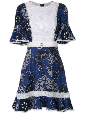 Короткое платье Lorain с принтом Martha Medeiros. Цвет: синий