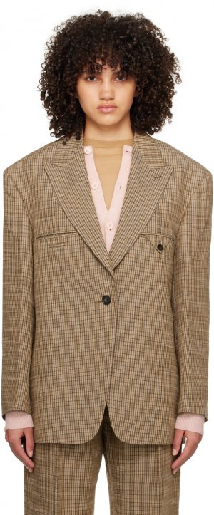 Коричневый однобортный пиджак , цвет Multi brown Acne Studios