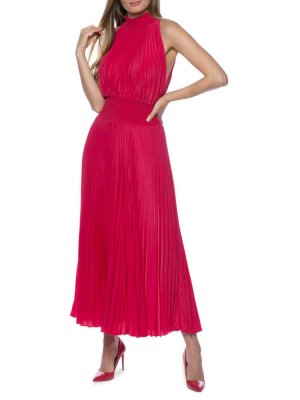 Платье миди со складками и блузкой , красный Marina