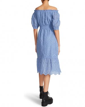 Платье Off Shoulder Cotton Eyelet Midi Dress, цвет Indigo Haze Betsey Johnson