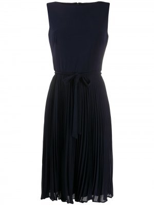 Коктейльное платье с плиссированным подолом Polo Ralph Lauren. Цвет: синий