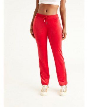 Женские велюровые спортивные брюки Og с большими блестками , красный Juicy Couture