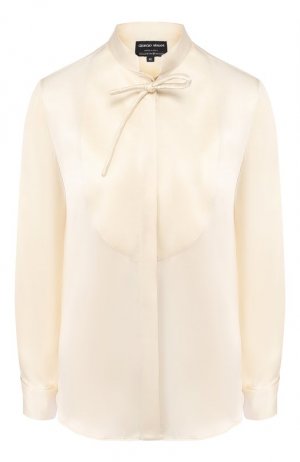 Шелковая блузка Giorgio Armani. Цвет: кремовый