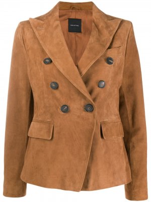 Двубортный пиджак Lizzie Tagliatore. Цвет: коричневый