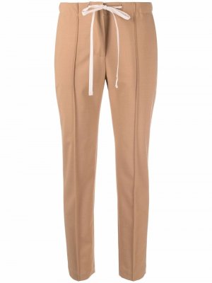 Укороченные брюки с кулиской Alysi. Цвет: коричневый