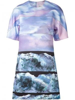 Платье-туника с волнистым принтом Victoria Beckham. Цвет: многоцветный
