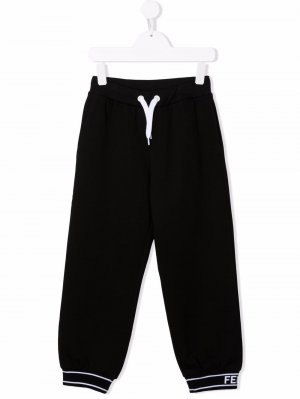 Спортивные брюки с логотипом Fendi Kids. Цвет: черный