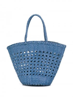Плетеная сумка-ведро Dragon. Цвет: синий