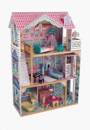 Дом для куклы KidKraft Аннабель, с мебелью 17 предметов в наборе, кукол 30 см подарочной упаковке. Цвет: разноцветный