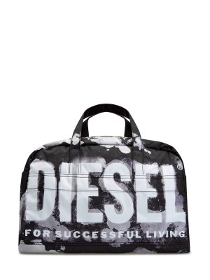 Спортивная сумка Rave Duffle с принтом и съемным ремнем DIESEL. Цвет: черный