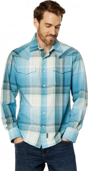 Рубашка Retro Premium Long Sleeve Snap , синий Wrangler
