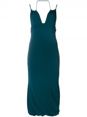 Платье с глубоким вырезом Romeo Gigli Pre-Owned. Цвет: синий