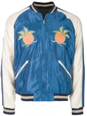 Embroidered bomber jacket Tailor Toyo. Цвет: синий