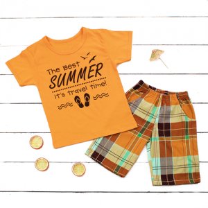 Комплект одежды , размер 116, коричневый, оранжевый АЛИСА. Цвет: бирюзовый/коричневый