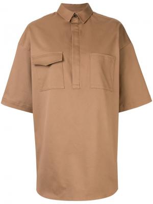 Саржевая блузка кроя оверсайз G.V.G.V.. Цвет: коричневый