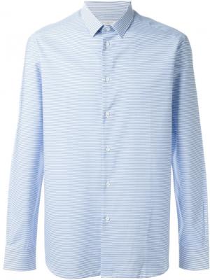 Полосатая рубашка на пуговицах Paolo Pecora. Цвет: синий