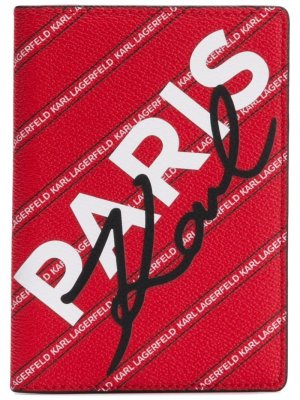 Обложка для паспорта K/City Paris Karl Lagerfeld. Цвет: красный