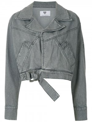 Укороченная джинсовая куртка Run Andrea Bogosian. Цвет: серый